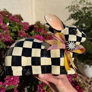 Mackenzie Childs Courtly Check Resting Bunny